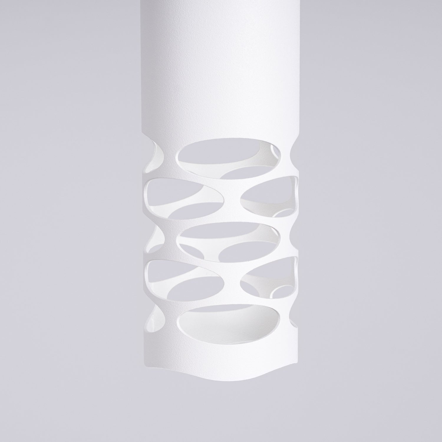Suspension Liro tube ajouré acier blanc GU10, faisceau vers le bas