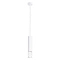 Suspension Liro tube ajouré acier blanc GU10, tube d'acier blanc ajouré