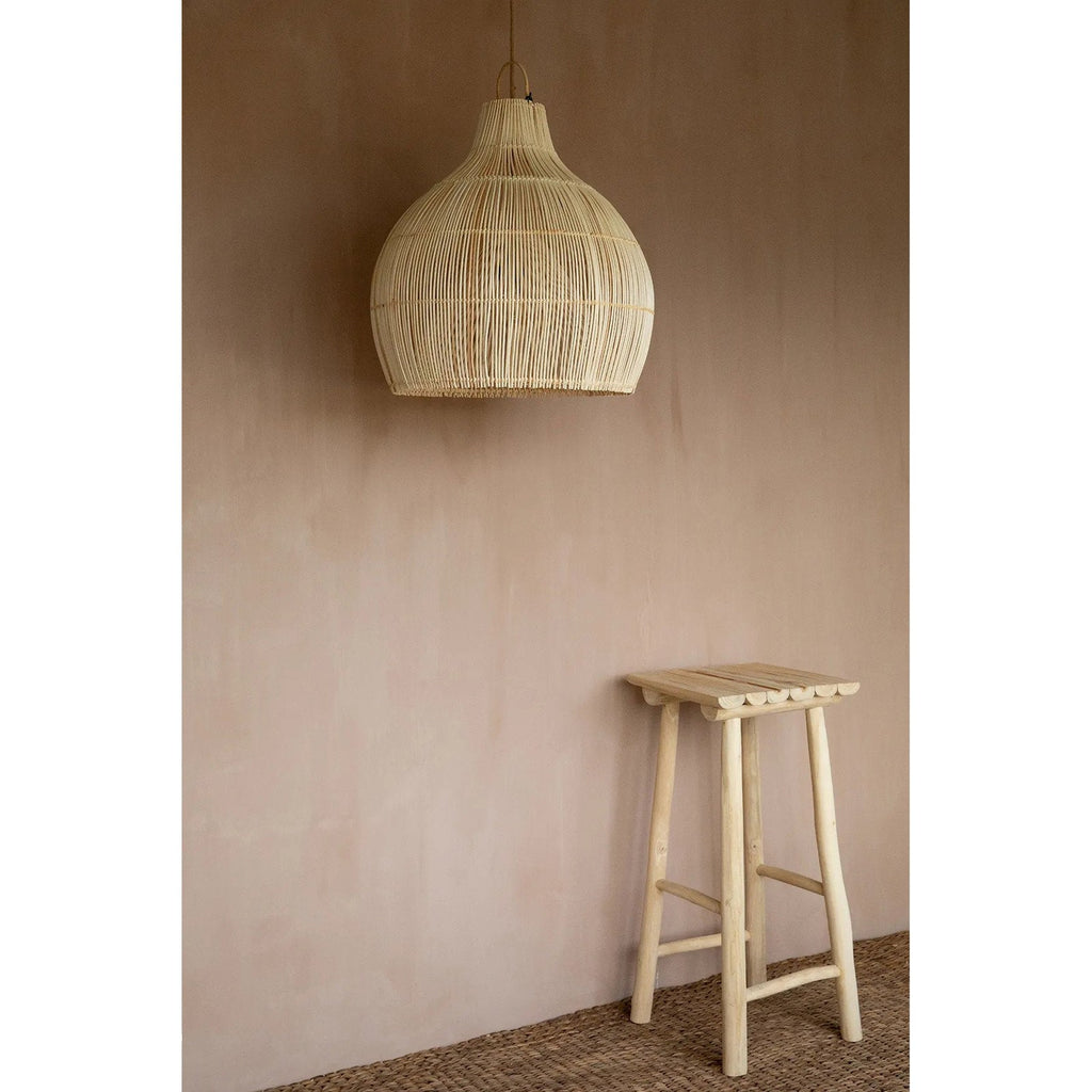 Abat-jour de suspension Lobster Trap en rotin naturel 50 cm, vue 6