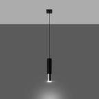 Suspension Loopez 1 acier noir et chrome allumé, faisceau dirigé