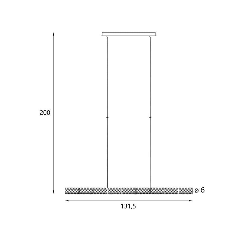 Dimensions Suspension Love 131 cm chromée