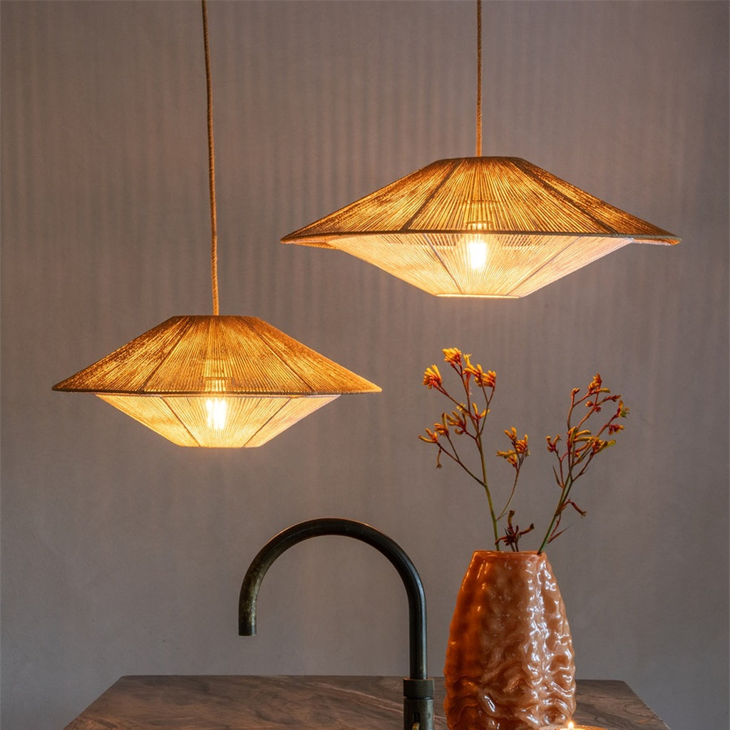 Suspension Lumbini corde de papier naturel 60 cm E27, vue 3
