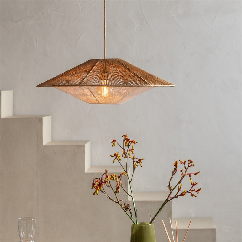 Dimensions Suspension Lumbini corde de papier naturel 60 cm E27