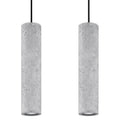Suspension Luvo 2 en béton gris, deux tubes, tube GU10