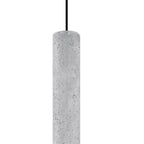 Suspension Luvo en béton gris, tube GU10