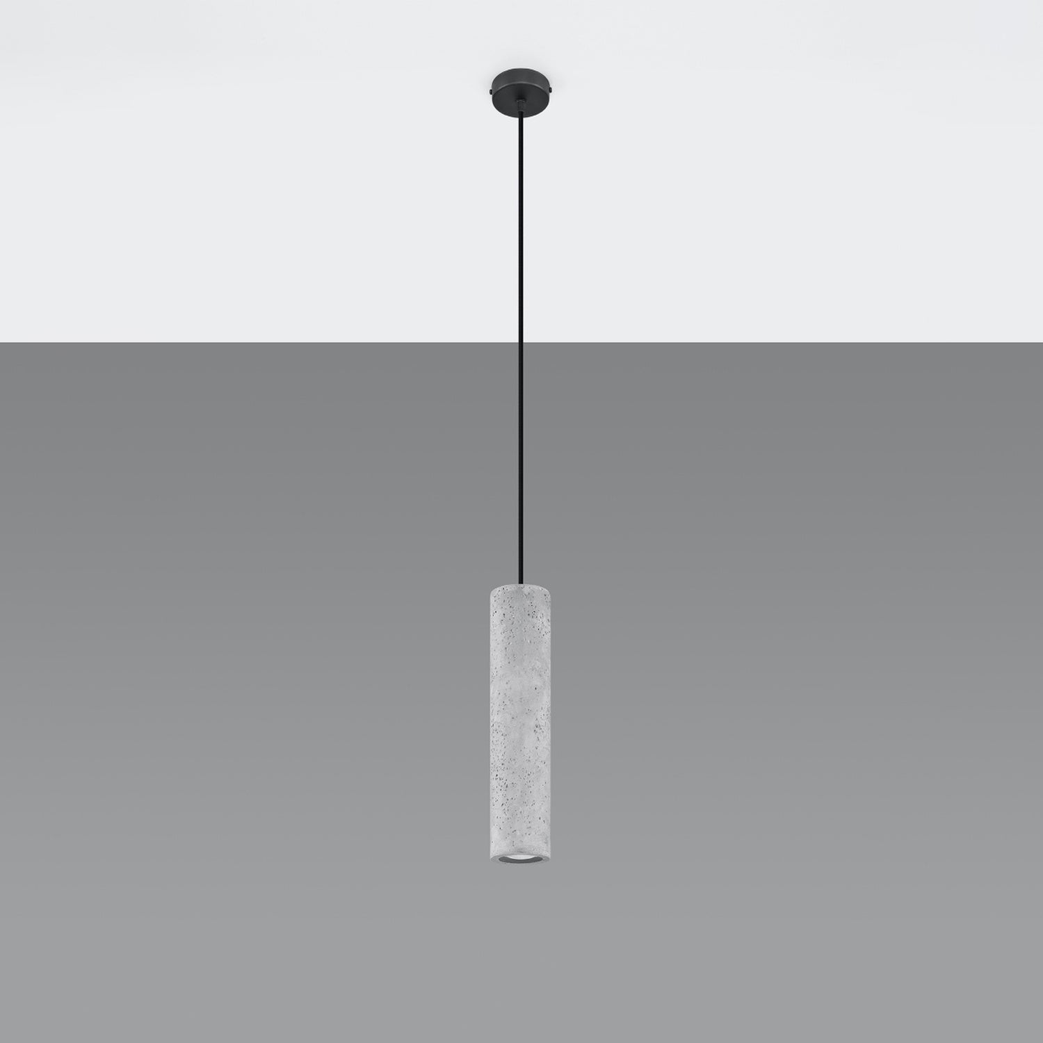 Suspension Luvo en béton gris suspendue au plafond