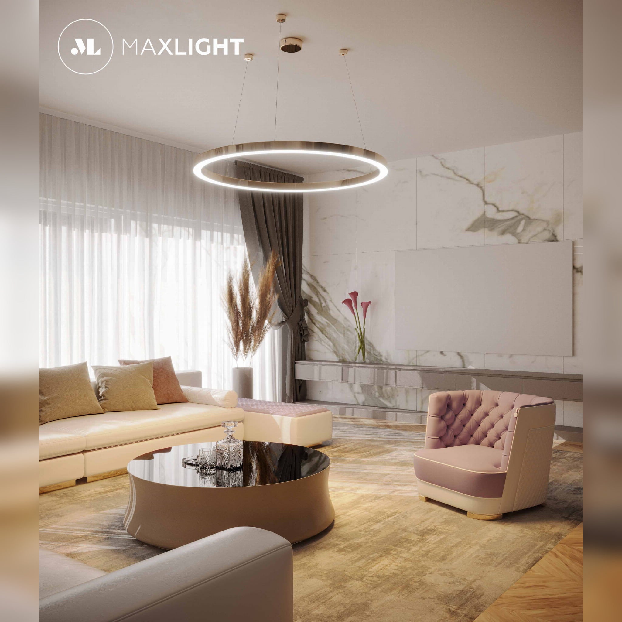 Suspension Luxury 110 cm dorée à variateur, vue 2