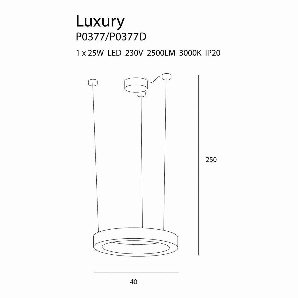 Suspension Luxury 40 cm dorée à variateur, vue 3