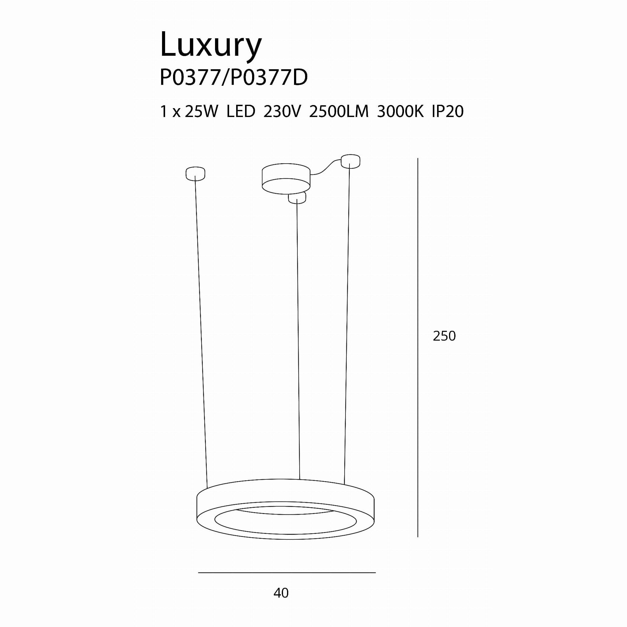 Suspension Luxury 40 cm dorée à variateur, vue 3