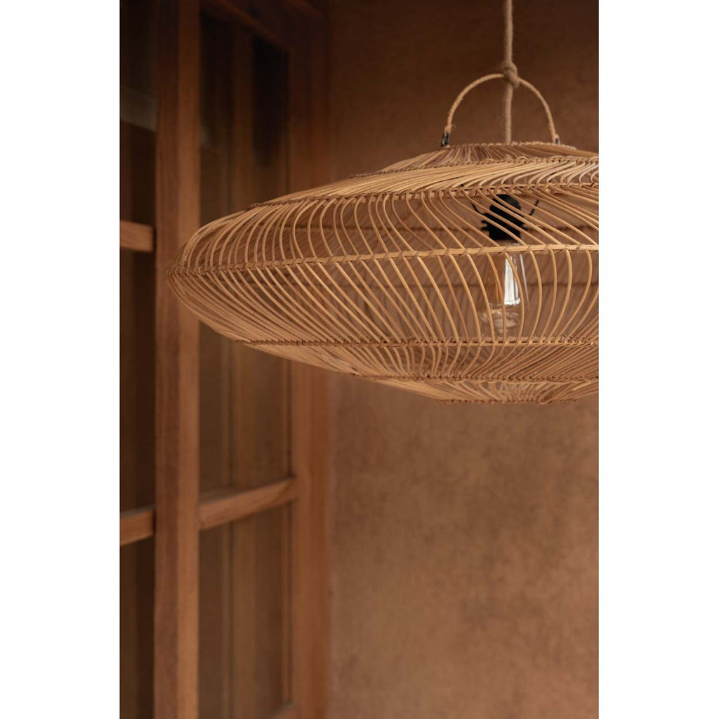 Abat-jour de suspension Macaron en rotin naturel 75 cm, vue 3