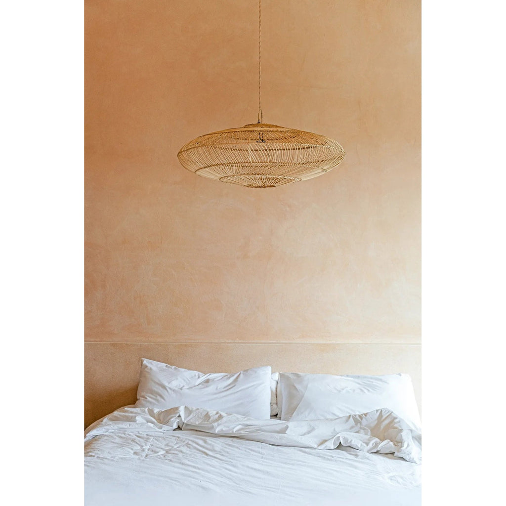 Abat-jour de suspension Macaron en rotin naturel 75 cm, vue 5