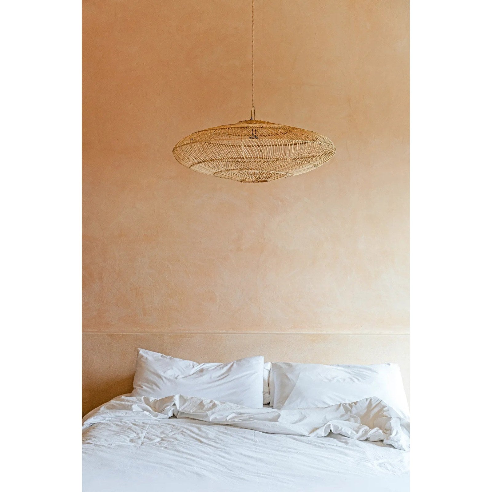 Abat-jour de suspension Macaron en rotin naturel 75 cm, vue 5