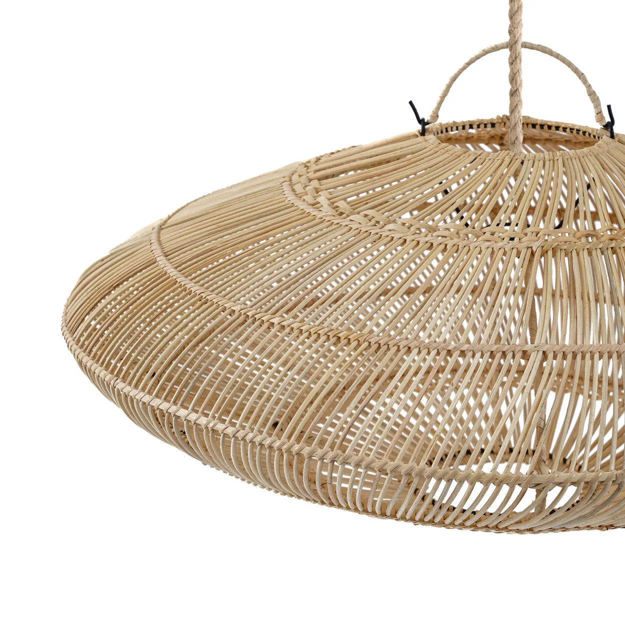 Abat-jour de suspension Macaron en rotin naturel 75 cm, vue 6