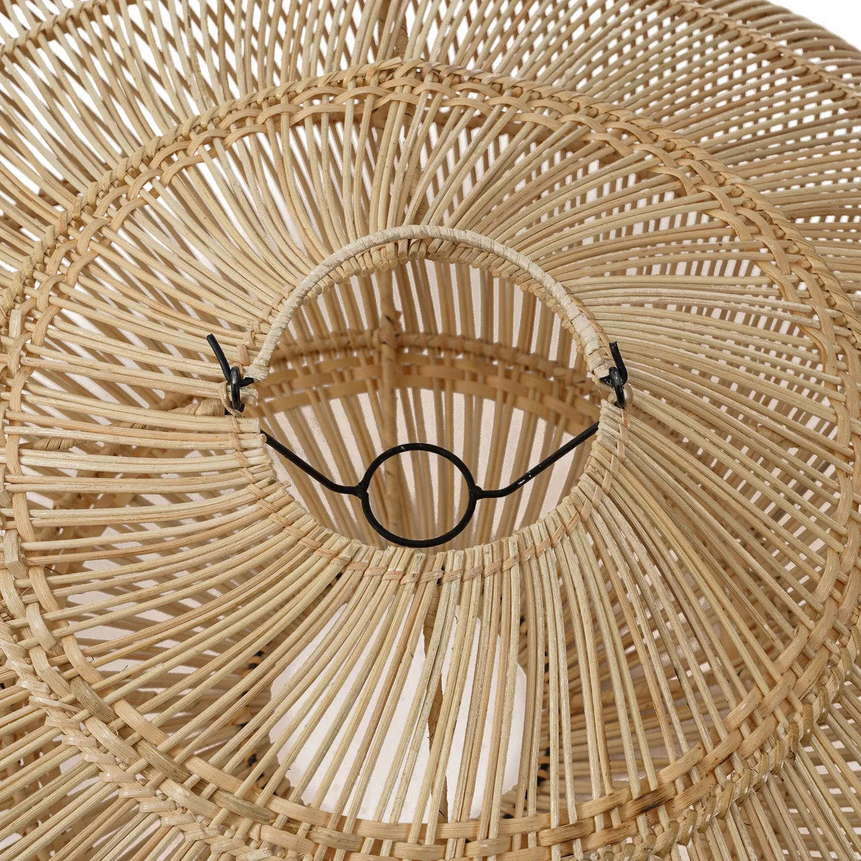 Abat-jour de suspension Macaron en rotin naturel 75 cm, vue 8