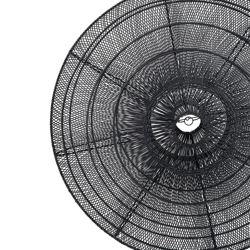 Abat-jour de suspension Macaron en rotin noir 150 cm, vue 6