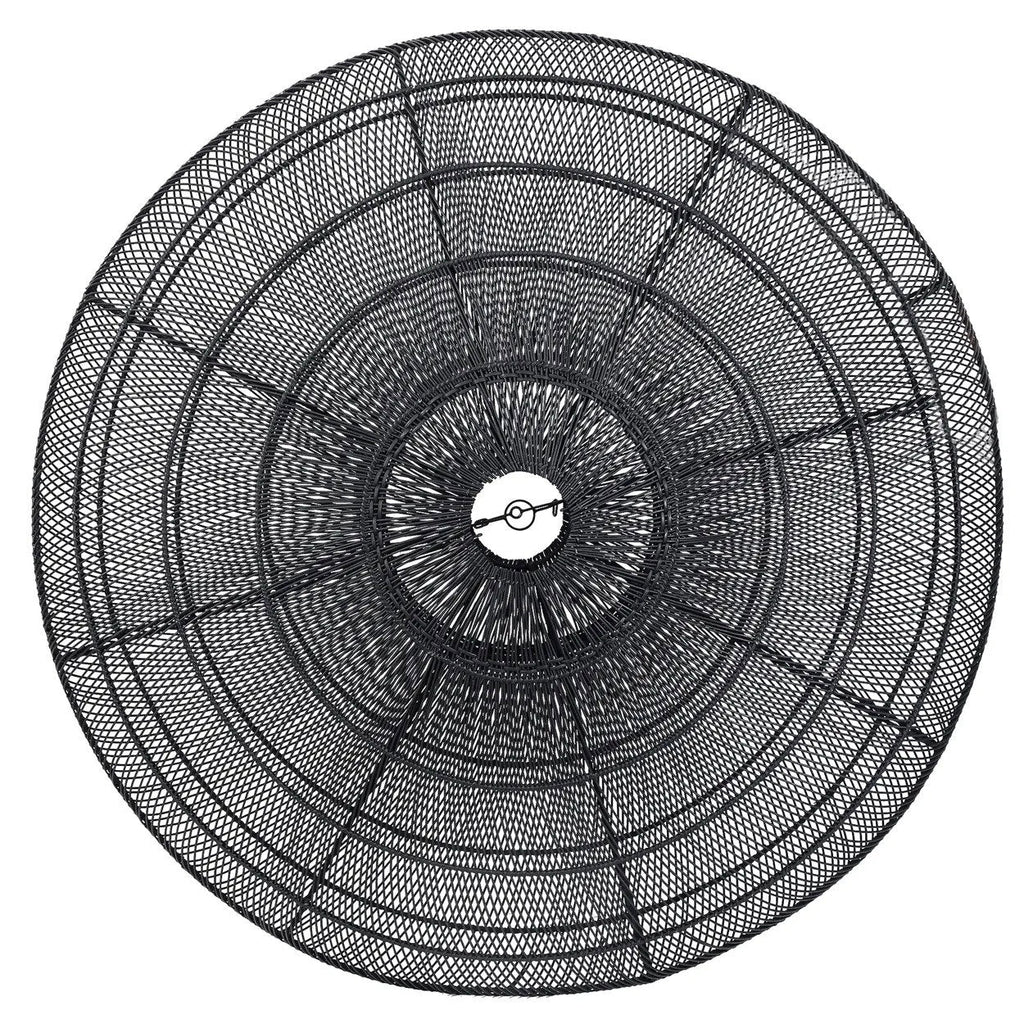 Abat-jour de suspension Macaron en rotin noir 150 cm, vue 7