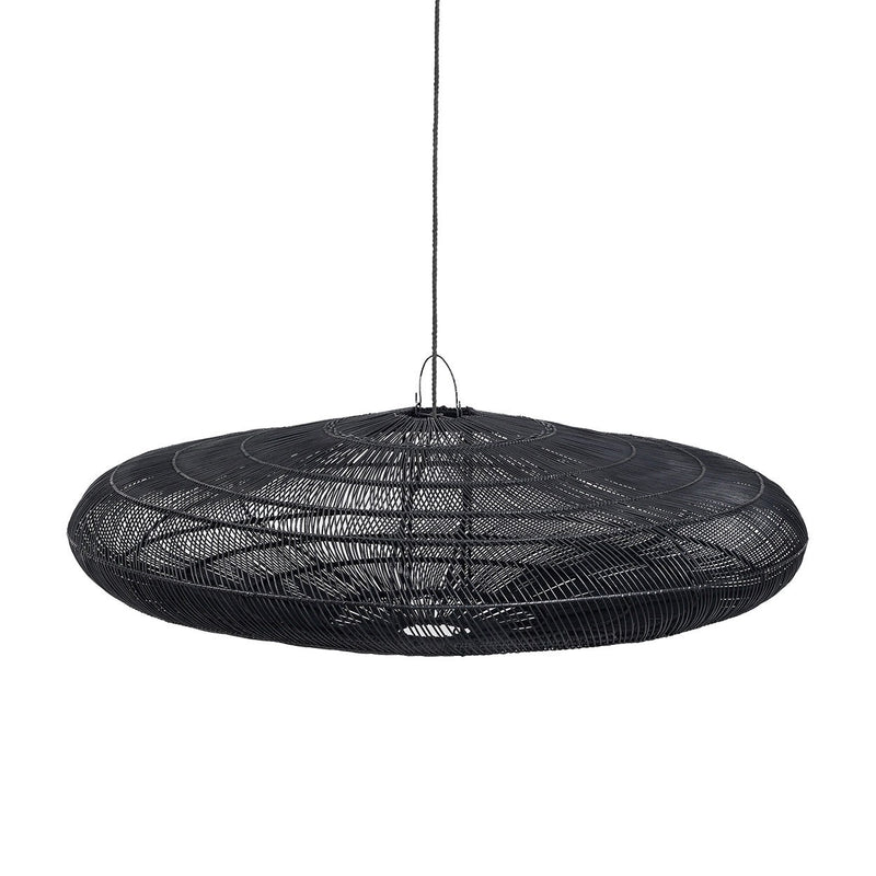 Dimensions Abat-jour de suspension Macaron en rotin noir 150 cm