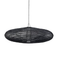 Abat-jour de suspension Macaron en rotin noir 150 cm