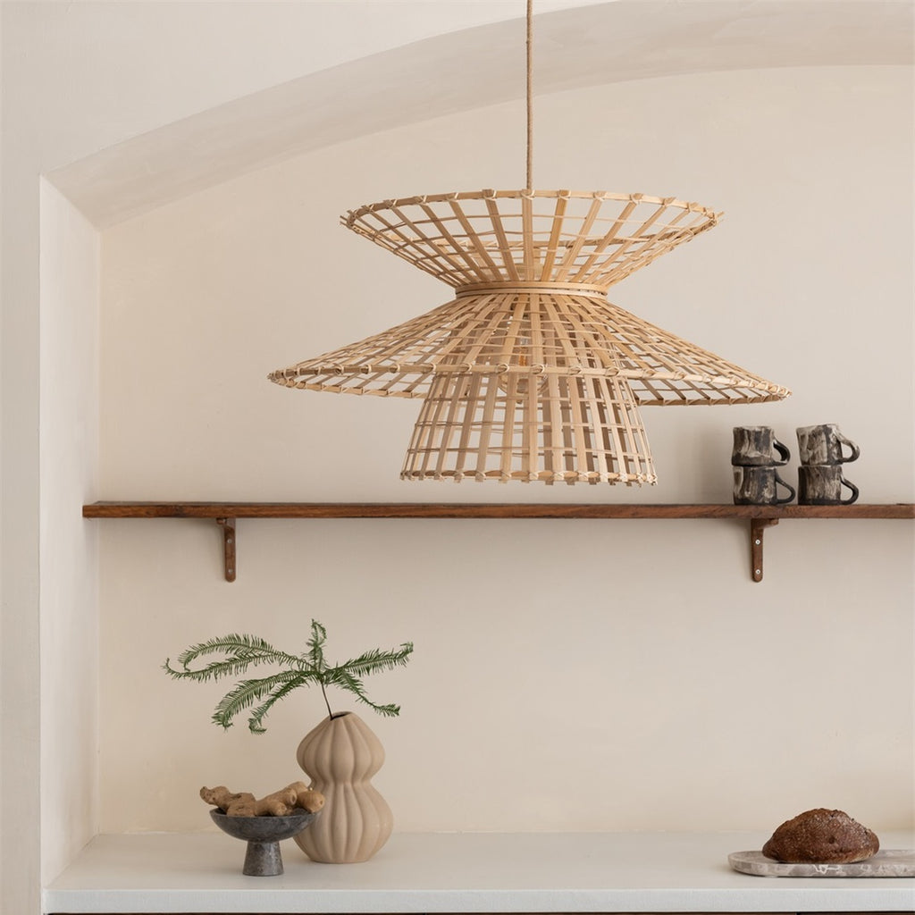 Suspension Machu Picchu bambou naturel 57 cm E27, vue 4