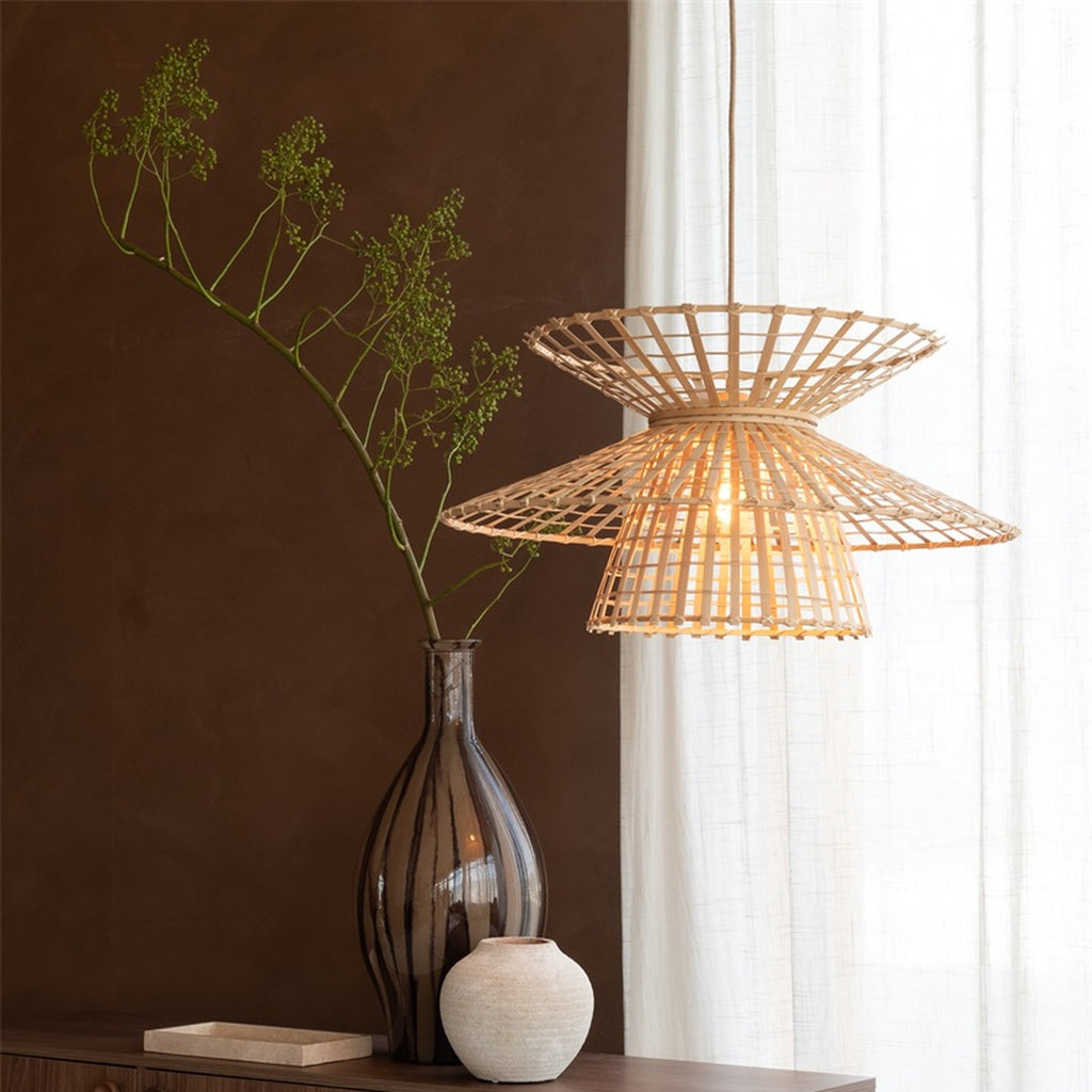 Suspension Machu Picchu bambou naturel 57 cm E27, vue 5