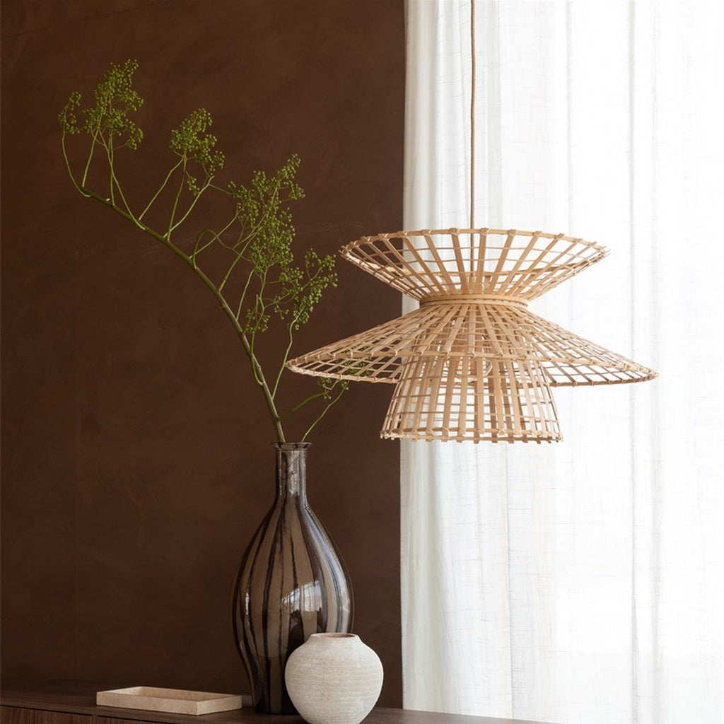 Suspension Machu Picchu bambou naturel 57 cm E27, vue 6