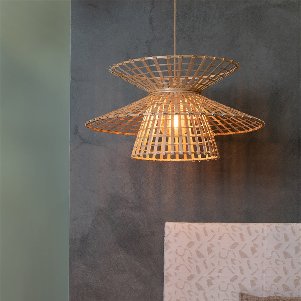 Suspension Machu Picchu bambou naturel 57 cm E27, vue 7