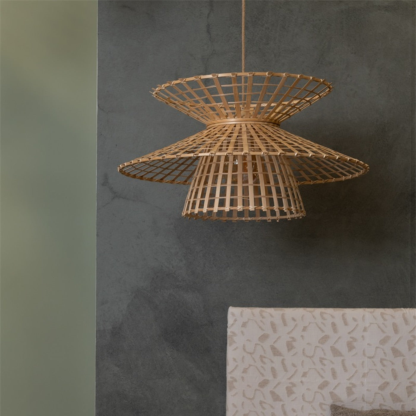 Suspension Machu Picchu bambou naturel 57 cm E27, vue 8