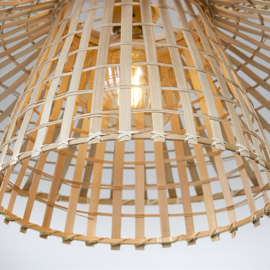 Suspension Machu Picchu bambou naturel 57 cm E27, vue 9