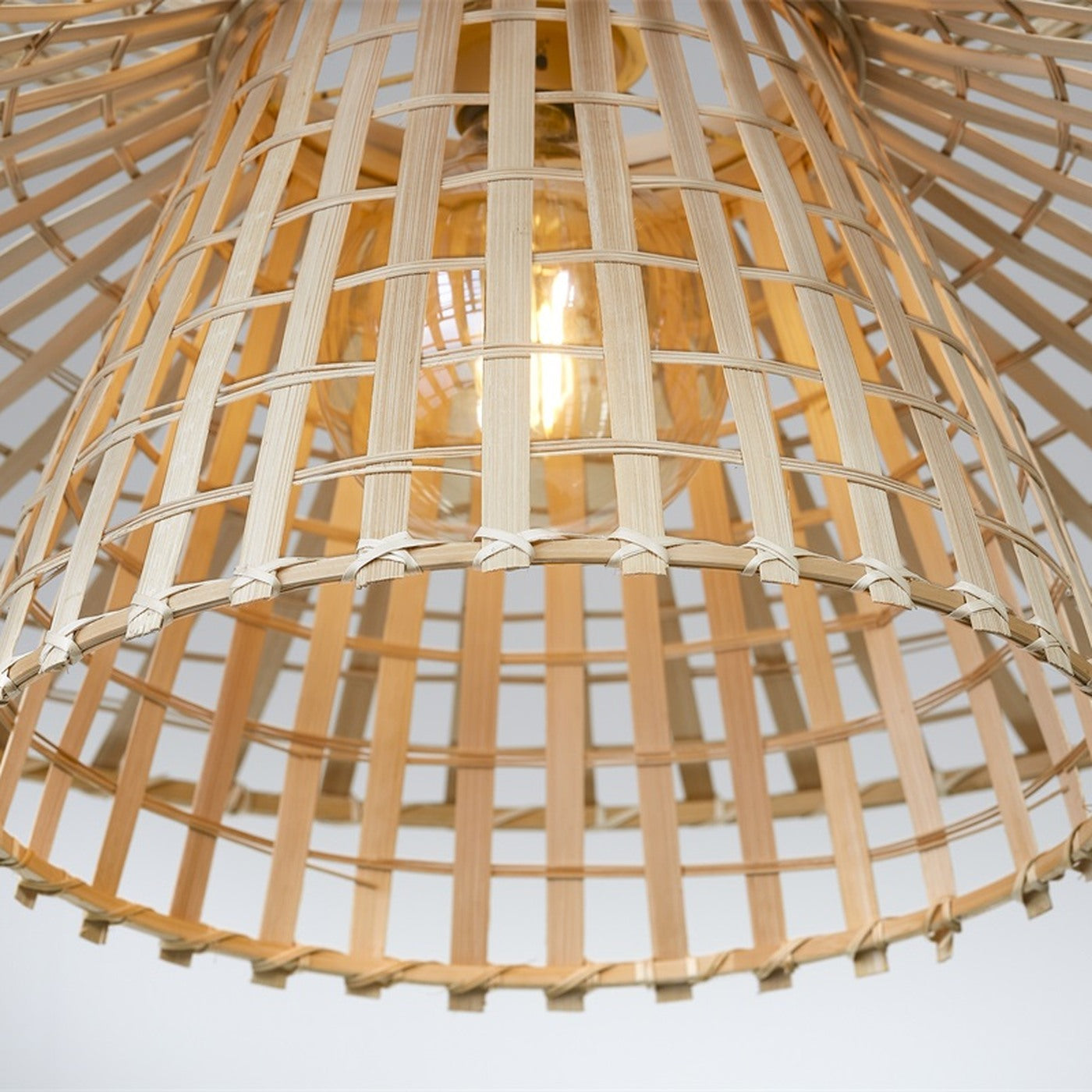 Suspension Machu Picchu bambou naturel 57 cm E27, vue 9
