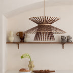 Suspension Machu Picchu bambou naturel et brun 57 cm E27, vue 2