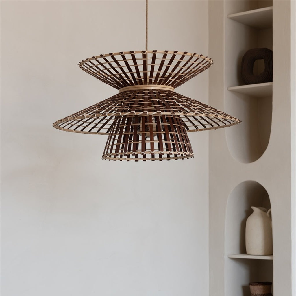 Suspension Machu Picchu bambou naturel et brun 57 cm E27, vue 7