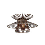 Suspension Machu Picchu bambou naturel et brun 57 cm E27