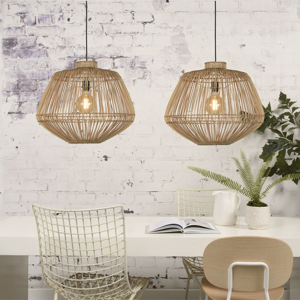 Suspension Madagascar rotin naturel 60 cm E27, vue 3