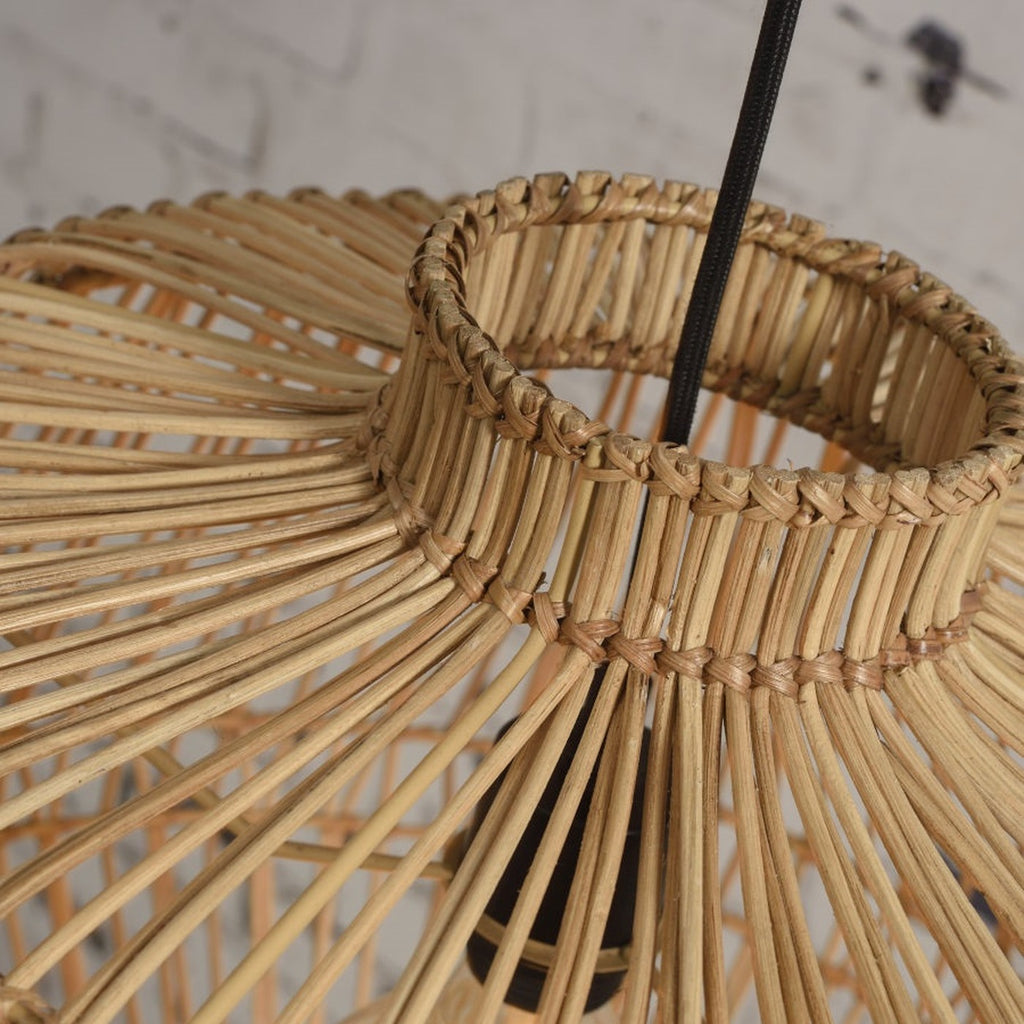Suspension Madagascar rotin naturel 60 cm E27, vue 4