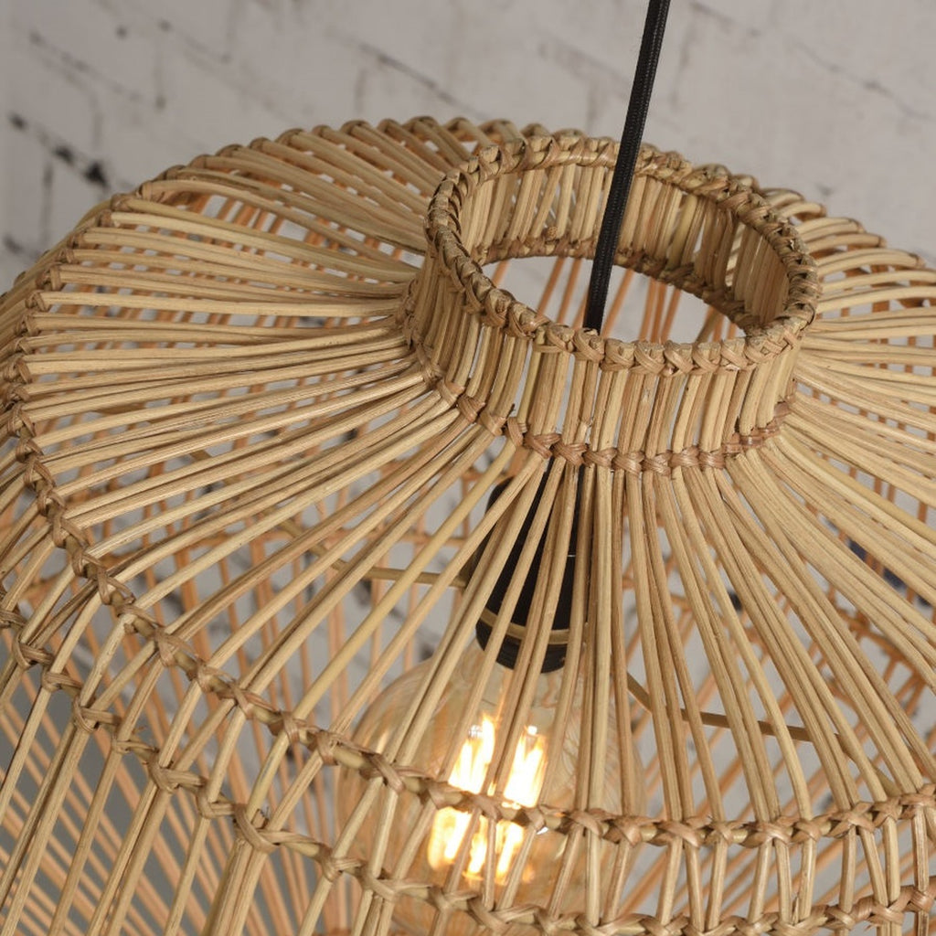 Suspension Madagascar rotin naturel 60 cm E27, vue 5