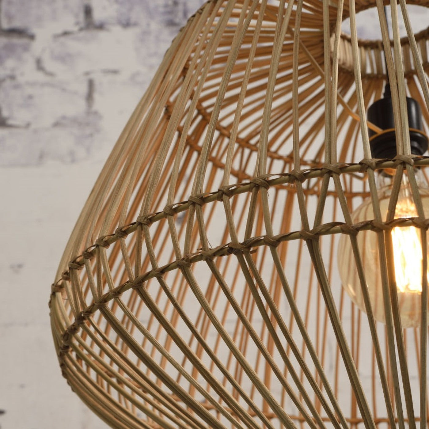 Suspension Madagascar rotin naturel 60 cm E27, vue 7