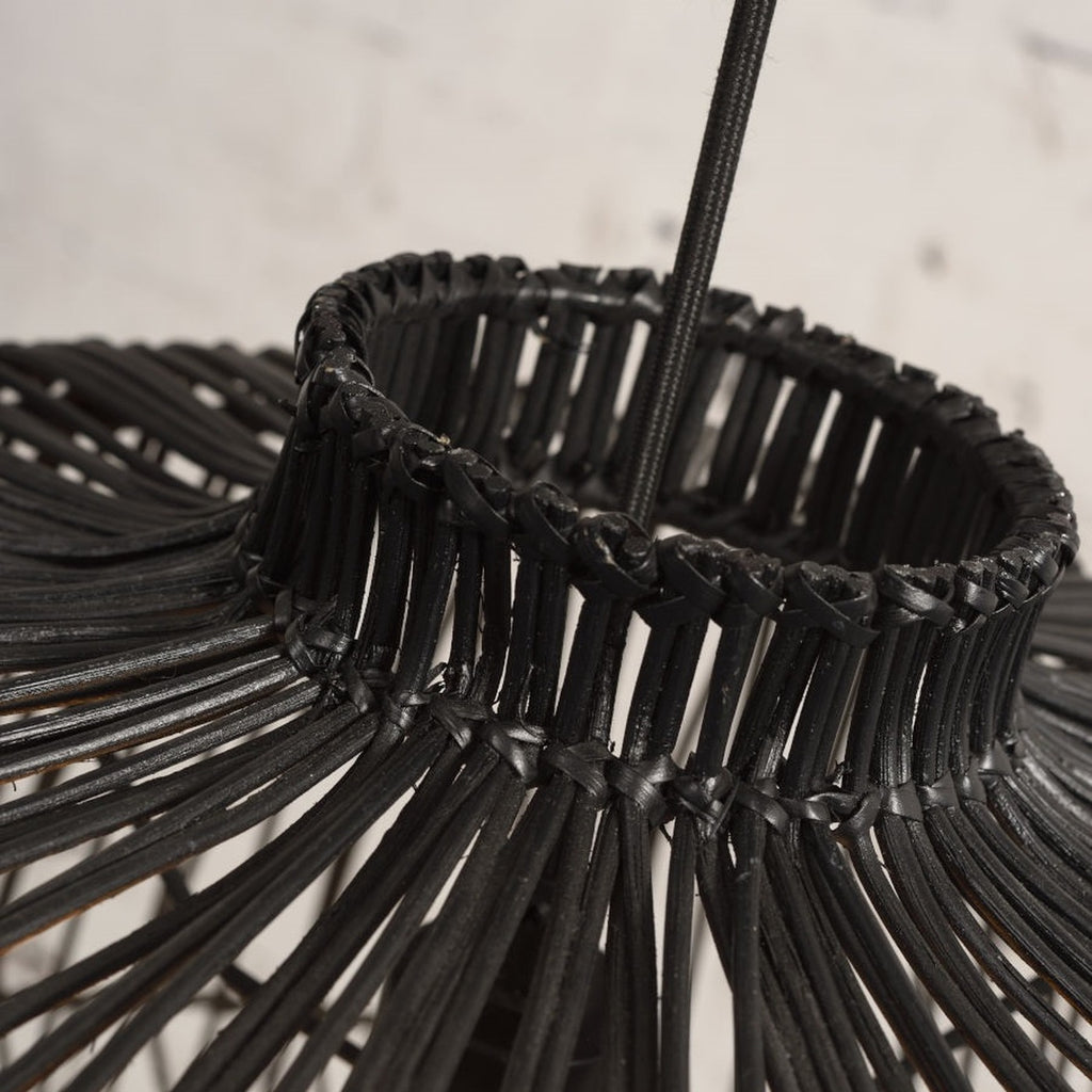 Suspension Madagascar rotin noir 60 cm E27, vue 4