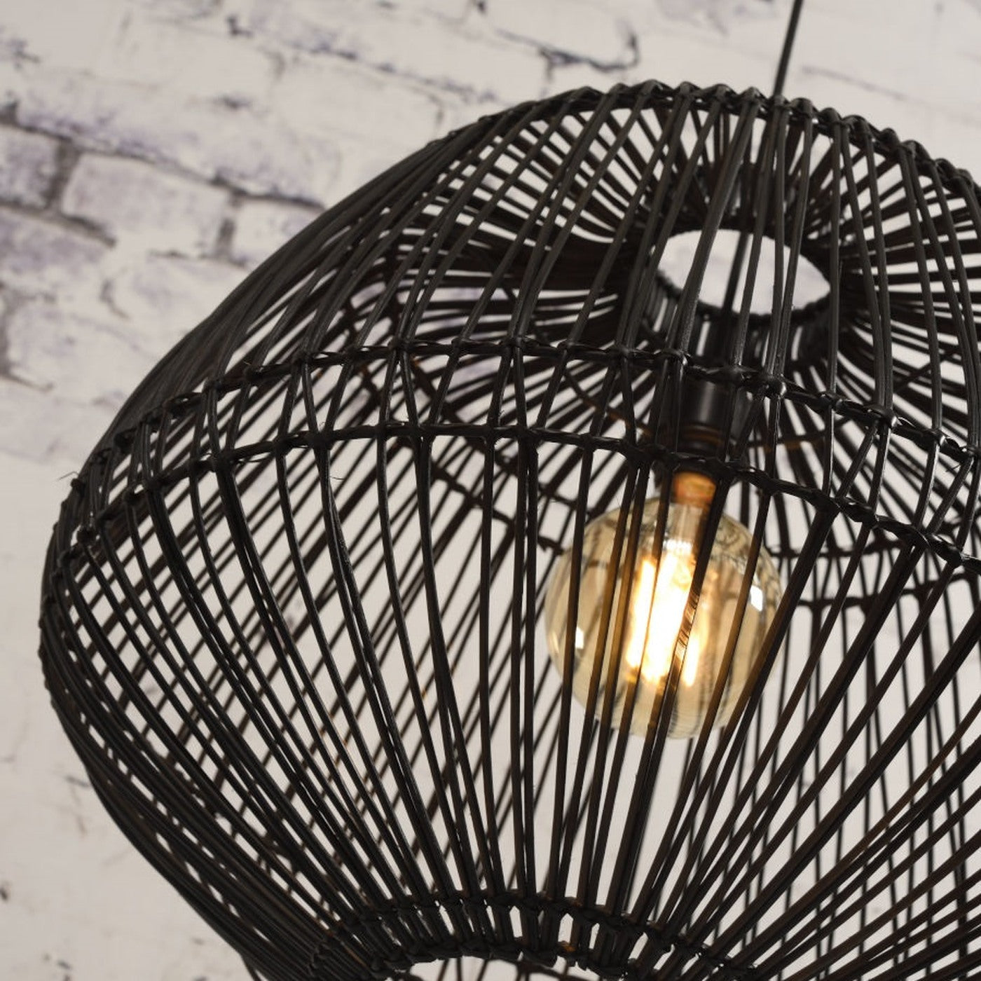 Suspension Madagascar rotin noir 60 cm E27, vue 7