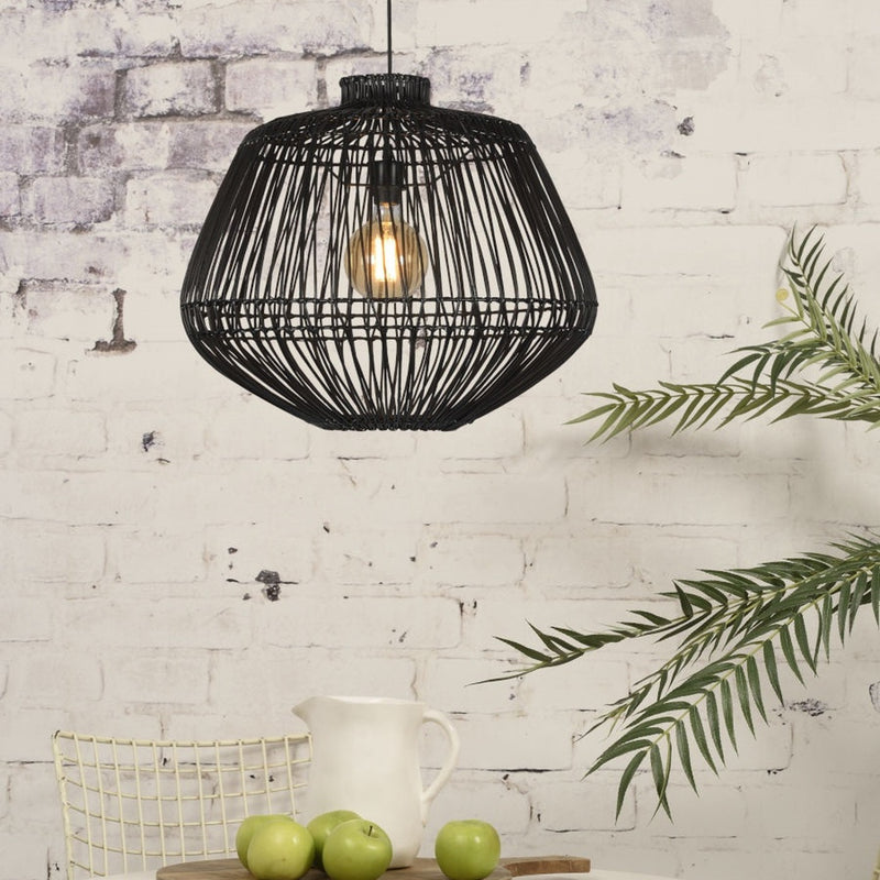 Dimensions Suspension Madagascar rotin noir 60 cm E27