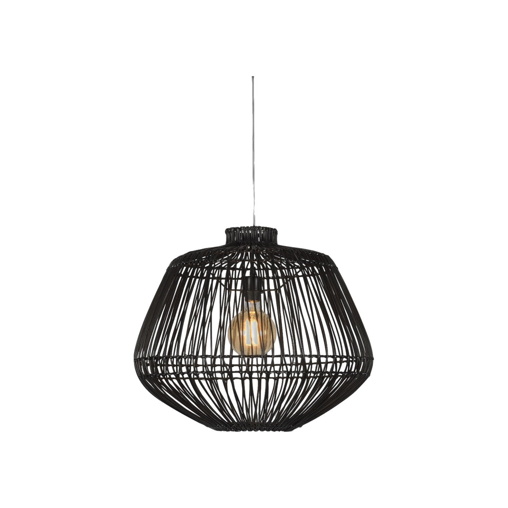 Suspension Madagascar rotin noir 60 cm E27