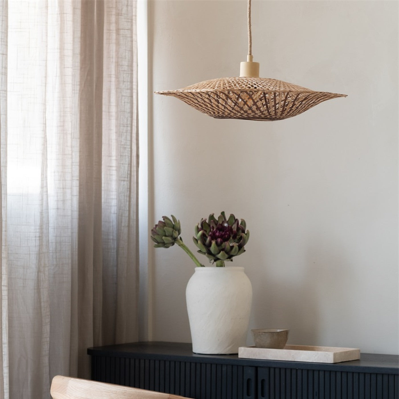 Suspension Madura bambou naturel et brun 44 cm E27, vue 2