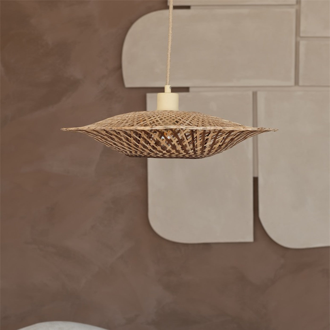 Suspension Madura bambou naturel et brun 44 cm E27, vue 4