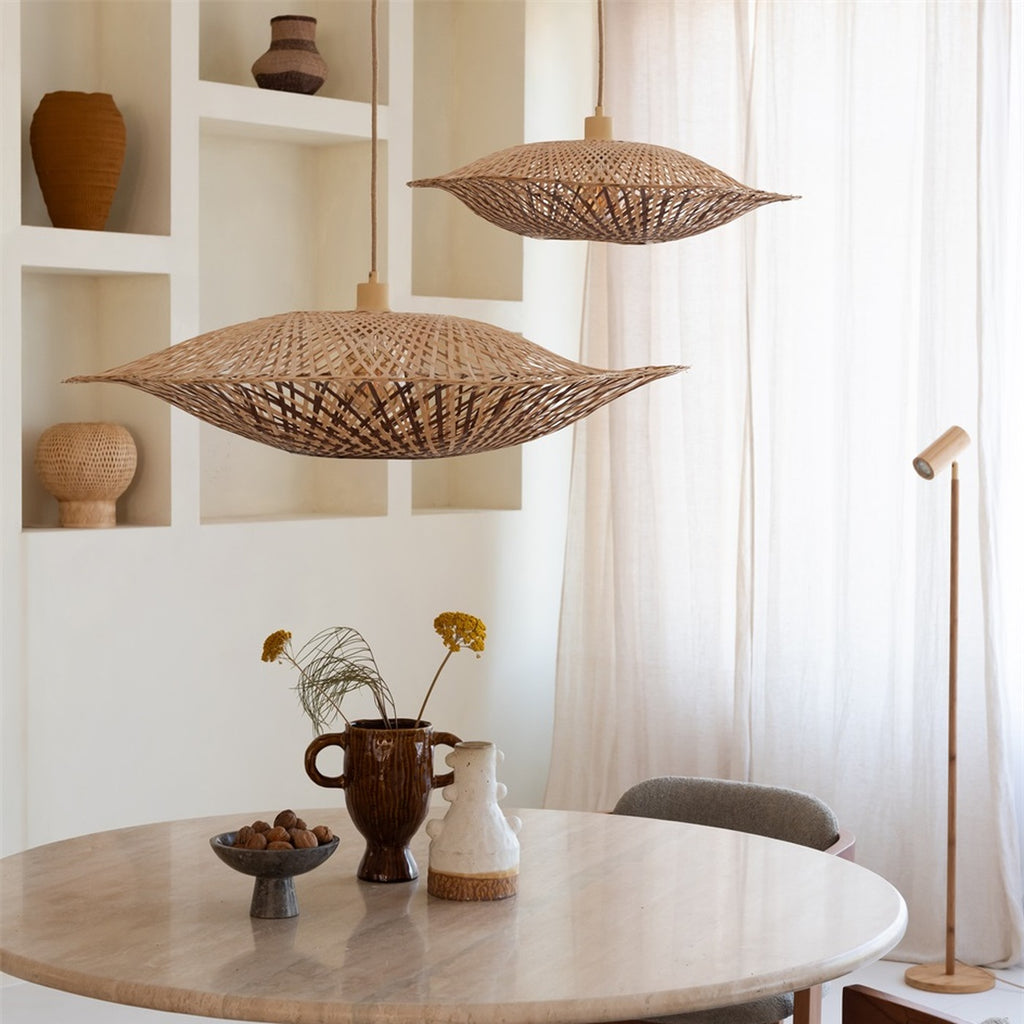 Suspension Madura bambou naturel et brun 44 cm E27, vue 8