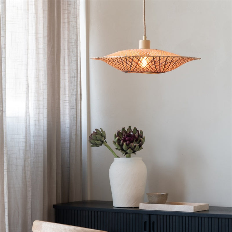 Dimensions Suspension Madura bambou naturel et brun 44 cm E27