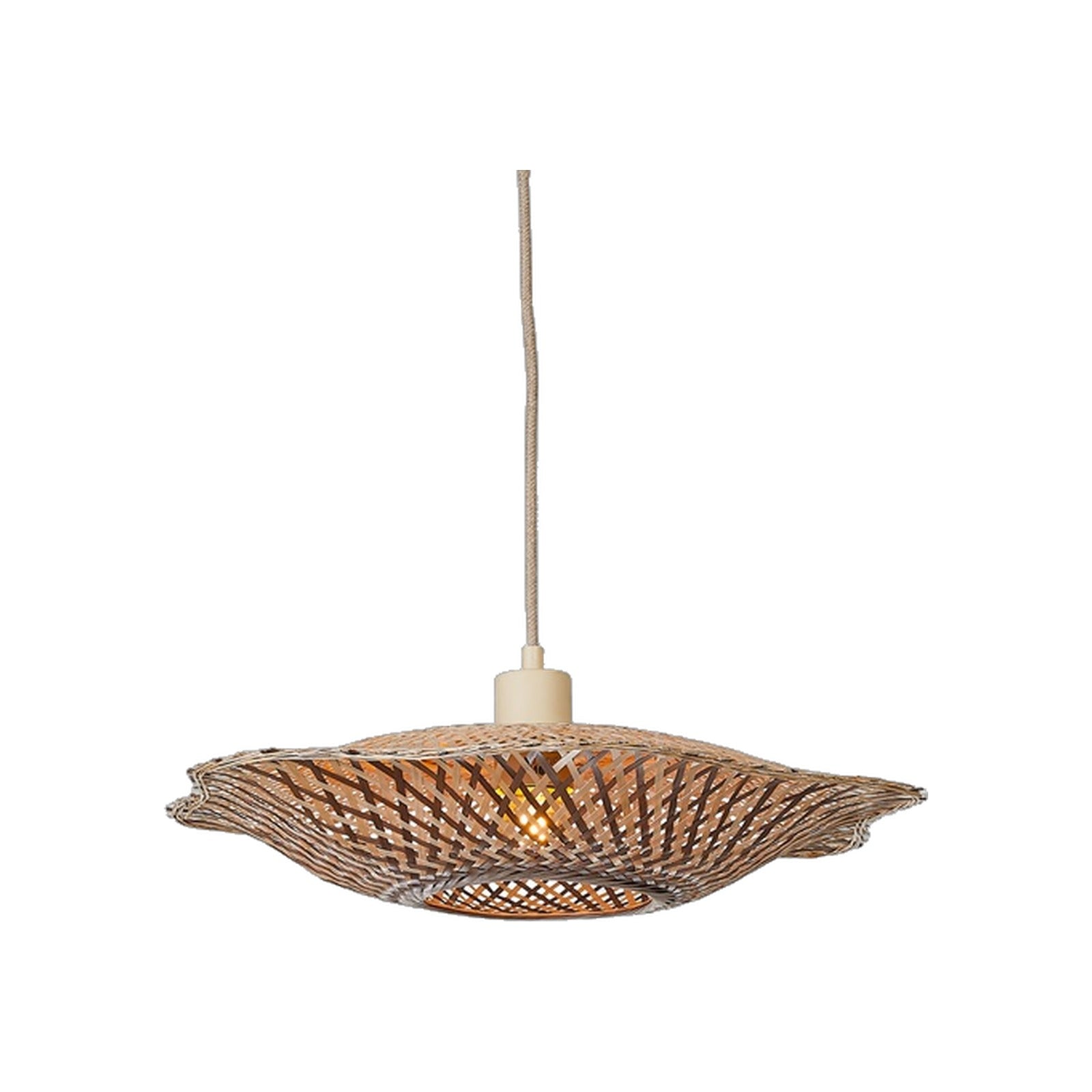 Suspension Madura bambou naturel et brun 44 cm E27