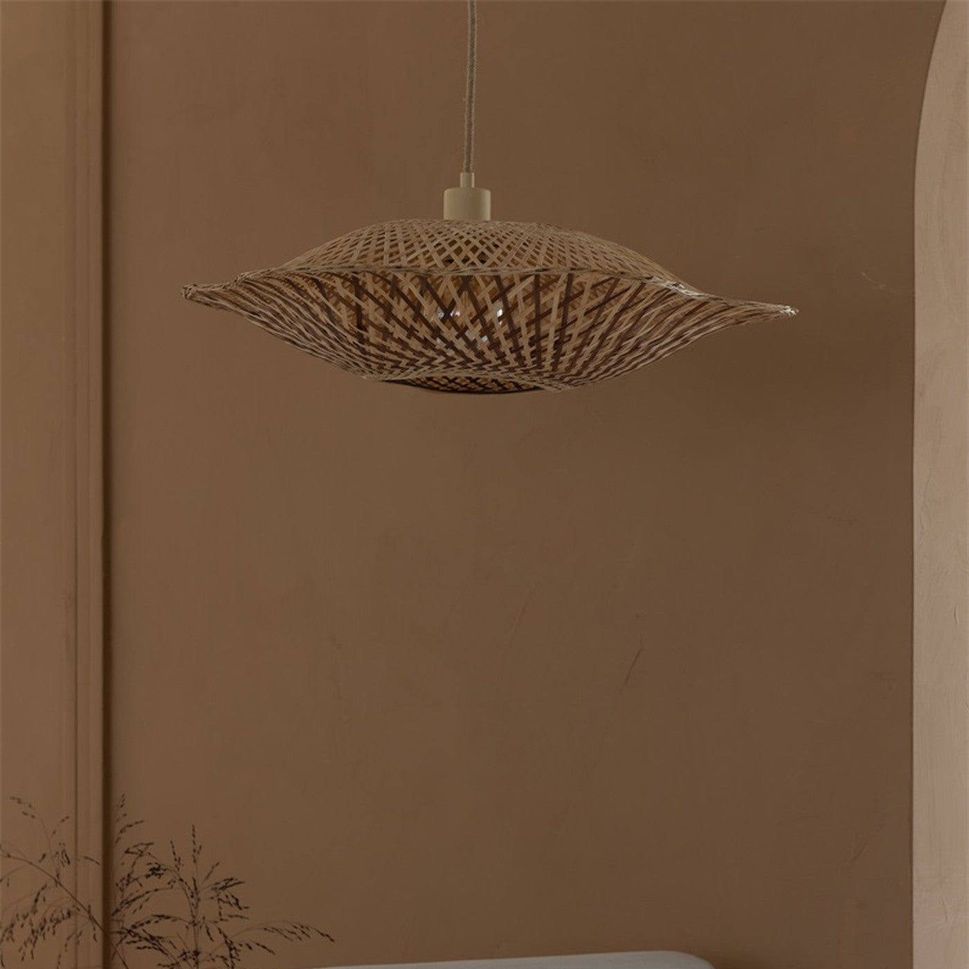 Suspension Madura bambou naturel et brun 60 cm E27, vue 4