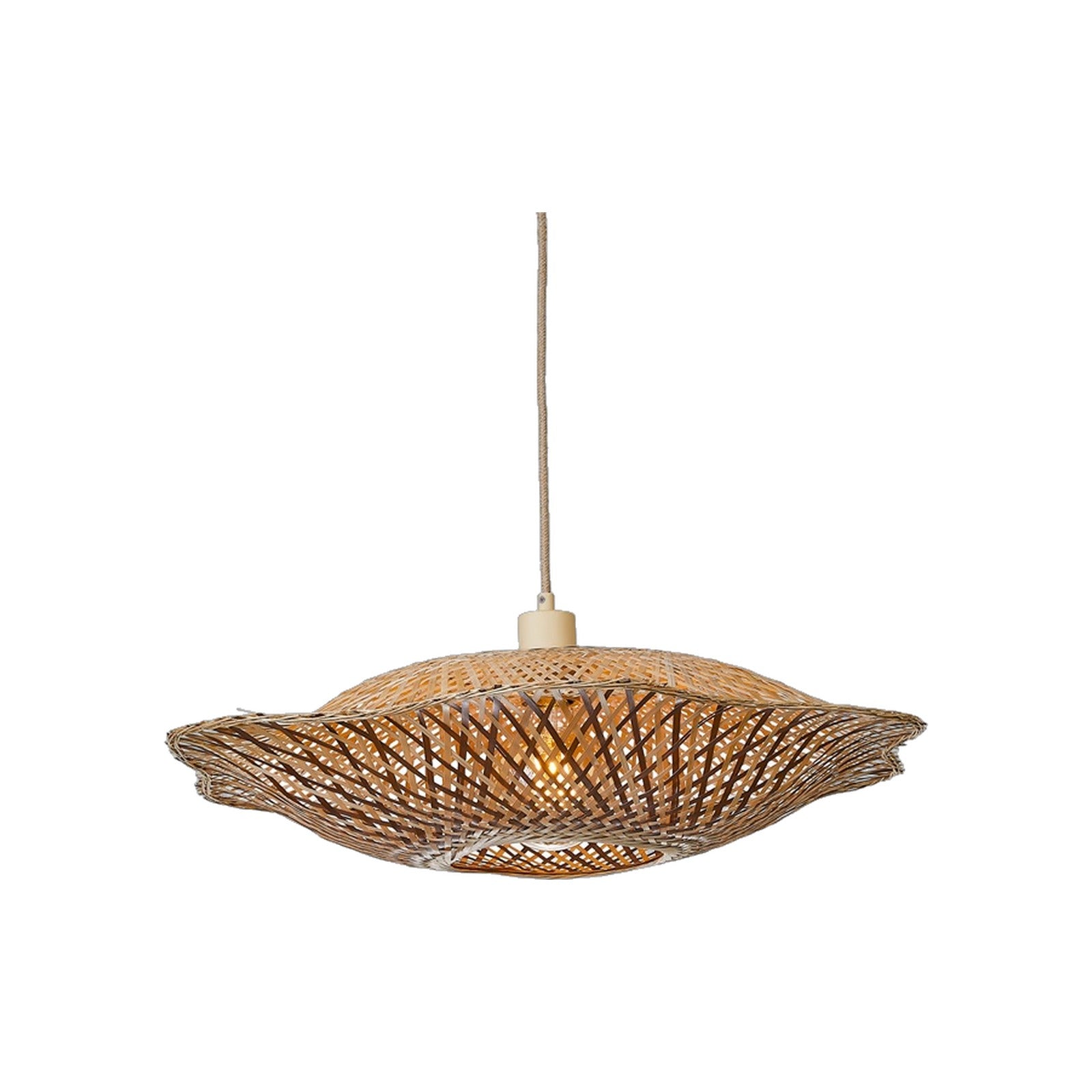 Suspension Madura bambou naturel et brun 60 cm E27