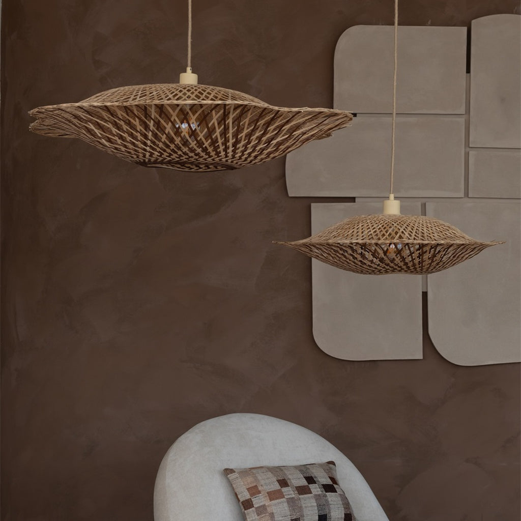 Suspension Madura bambou naturel et brun 87 cm E27, vue 6