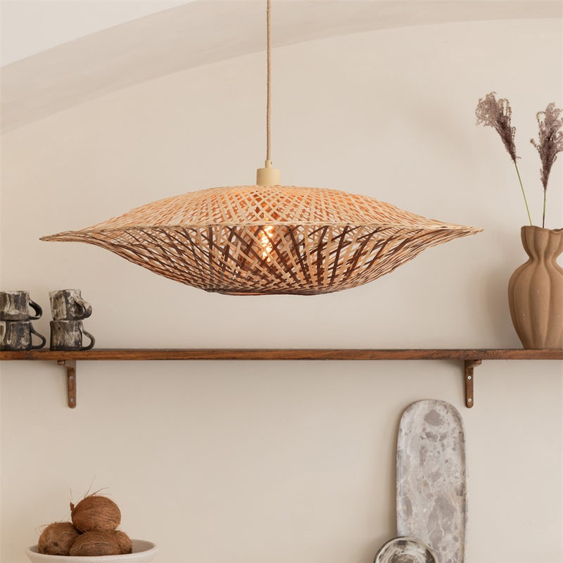 Dimensions Suspension Madura bambou naturel et brun 87 cm E27