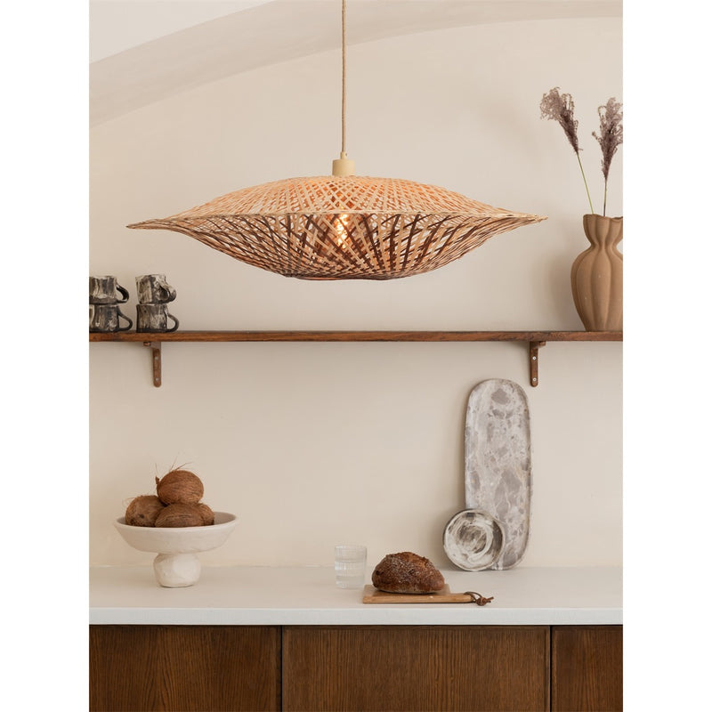 Dimensions Lámpara colgante Madura bambú natural y marrón 87 cm E27